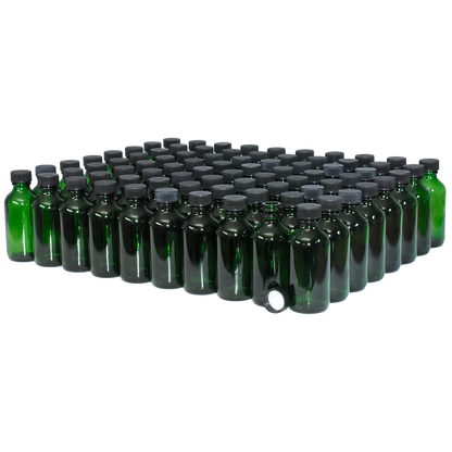 2 oz. Green Boston Round with Black Cap (20/400) (V23) (V6)