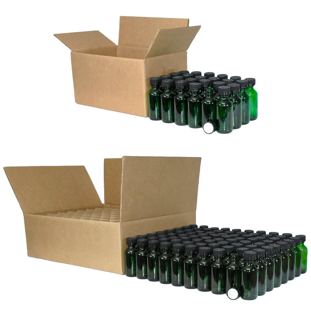 2 oz. Green Boston Round with Black Child-Resistant Cap (20/400) (V23) (V6)