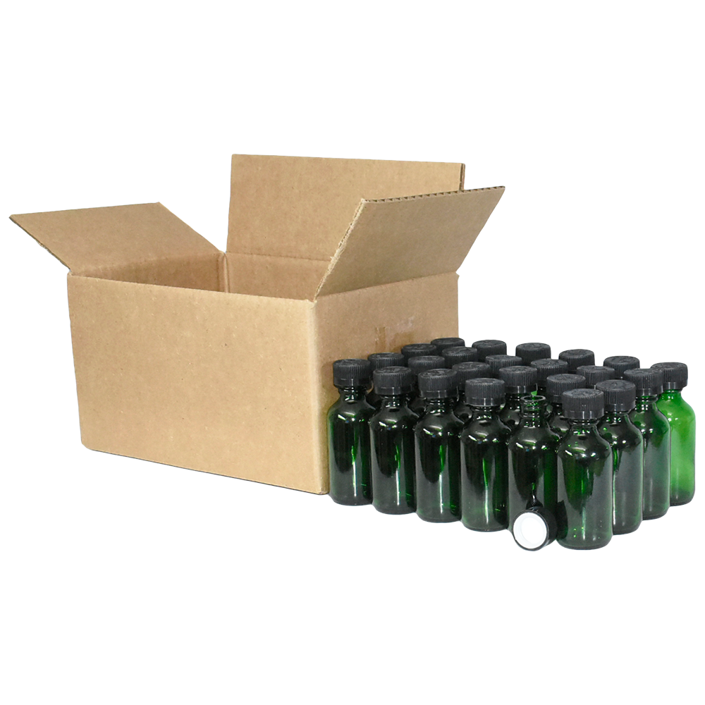 2 oz. Green Boston Round with Black Child-Resistant Cap (20/400) (V23) (V6)