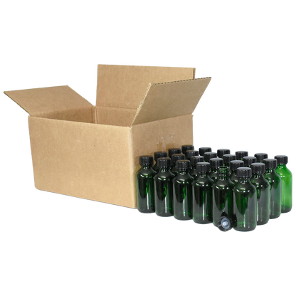 2 oz. Green Boston Round with Black Cone Cap (20/400) (V23) (V20)