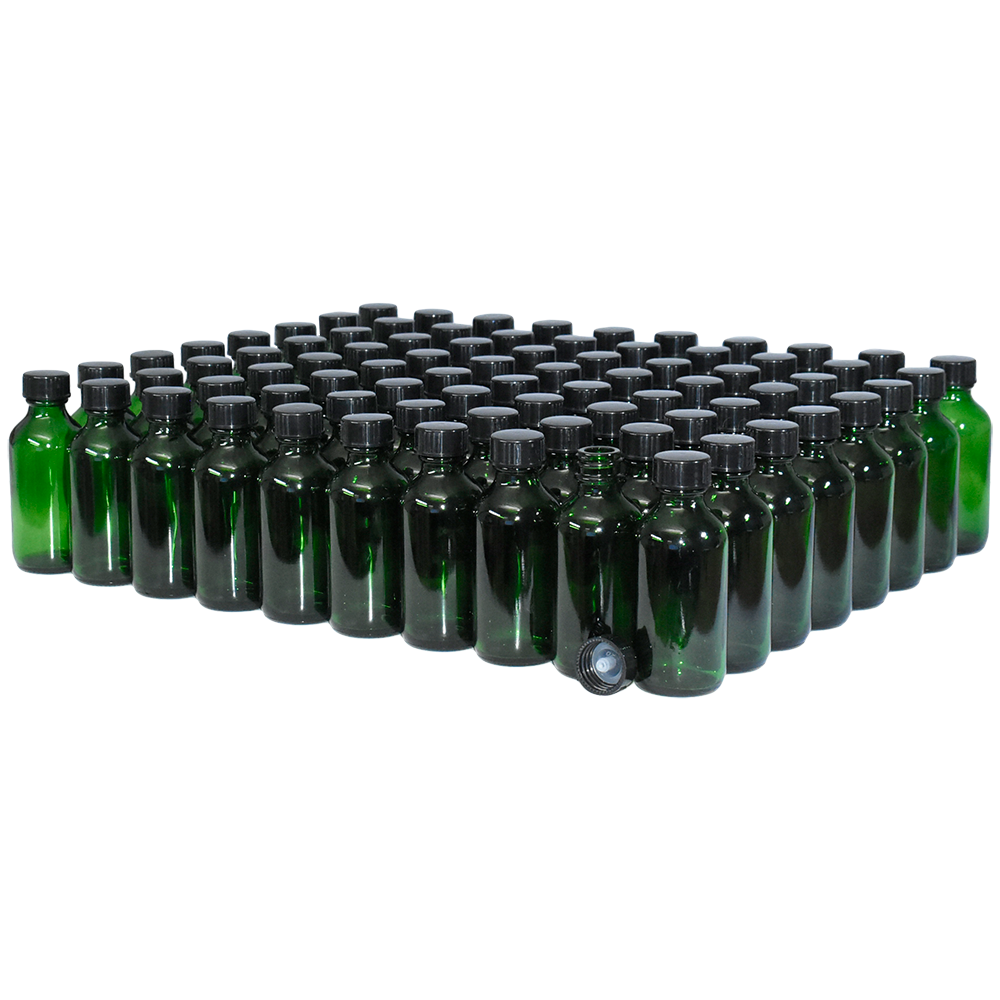 2 oz. Green Boston Round with Black Cone Cap (20/400) (V23) (V20)