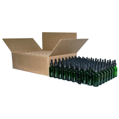 2 oz. Green Boston Round with Black Glass Dropper (20/400) (V23) (V20)