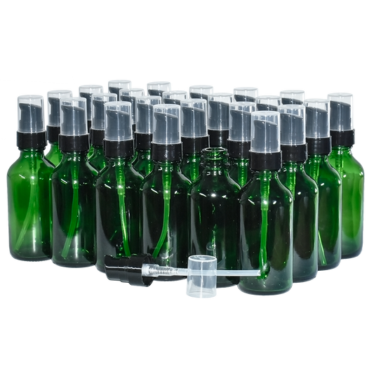 2 oz. Green Boston Round with Black Treatment Pump (20/400) (V23) (V8)