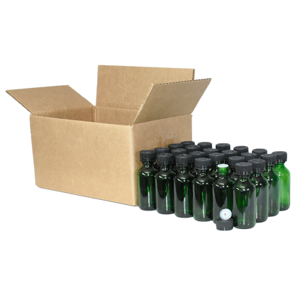 2 oz. Green Boston Round with Reducer and Black Child-Resistant Cap (20/400) (V23) (V6)