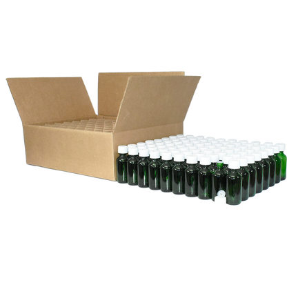 2 oz. Green Boston Round with Reducer and White Child-Resistant Cap (20/400) (V23) (V6)