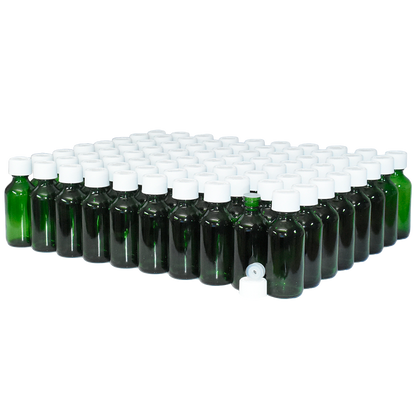 2 oz. Green Boston Round with Reducer and White Child-Resistant Cap (20/400) (V23) (V6)