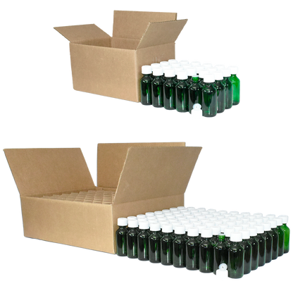 2 oz. Green Boston Round with Reducer and White Child-Resistant Cap (20/400) (V23) (V6)