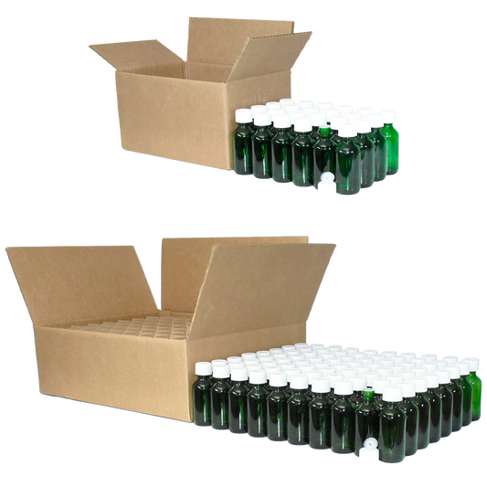 2 oz. Green Boston Round with Reducer and White Child-Resistant Cap (20/400) (V23) (V6)