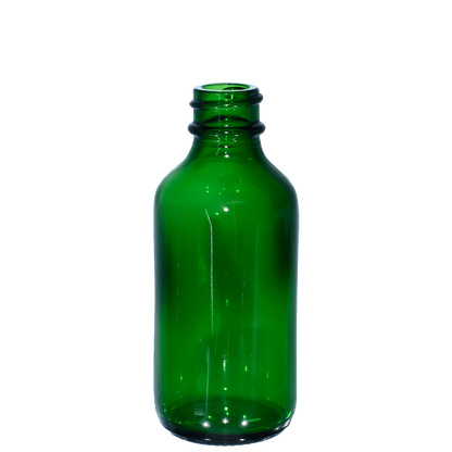 2 oz. Green Boston Round with White Cap (20/400) (V23) (V1)