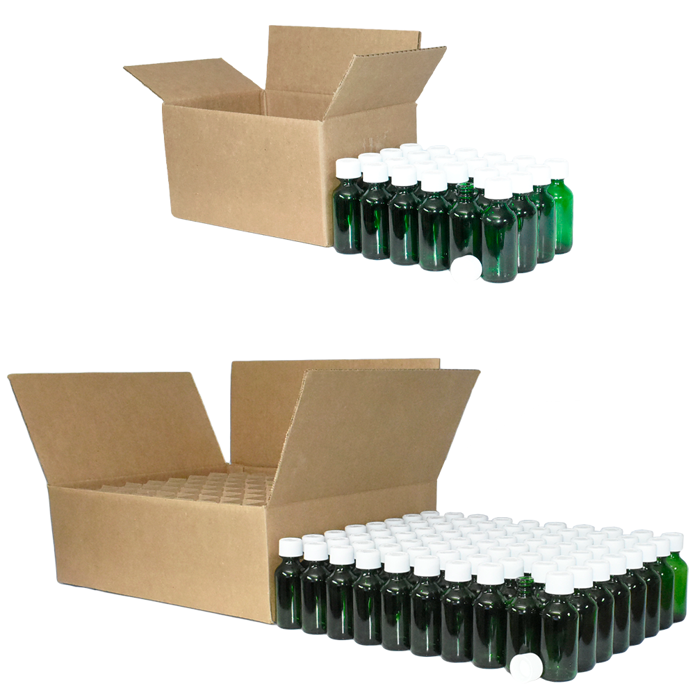 2 oz. Green Boston Round with White Child-Resistant Cap (20/400) (V23) (V6)