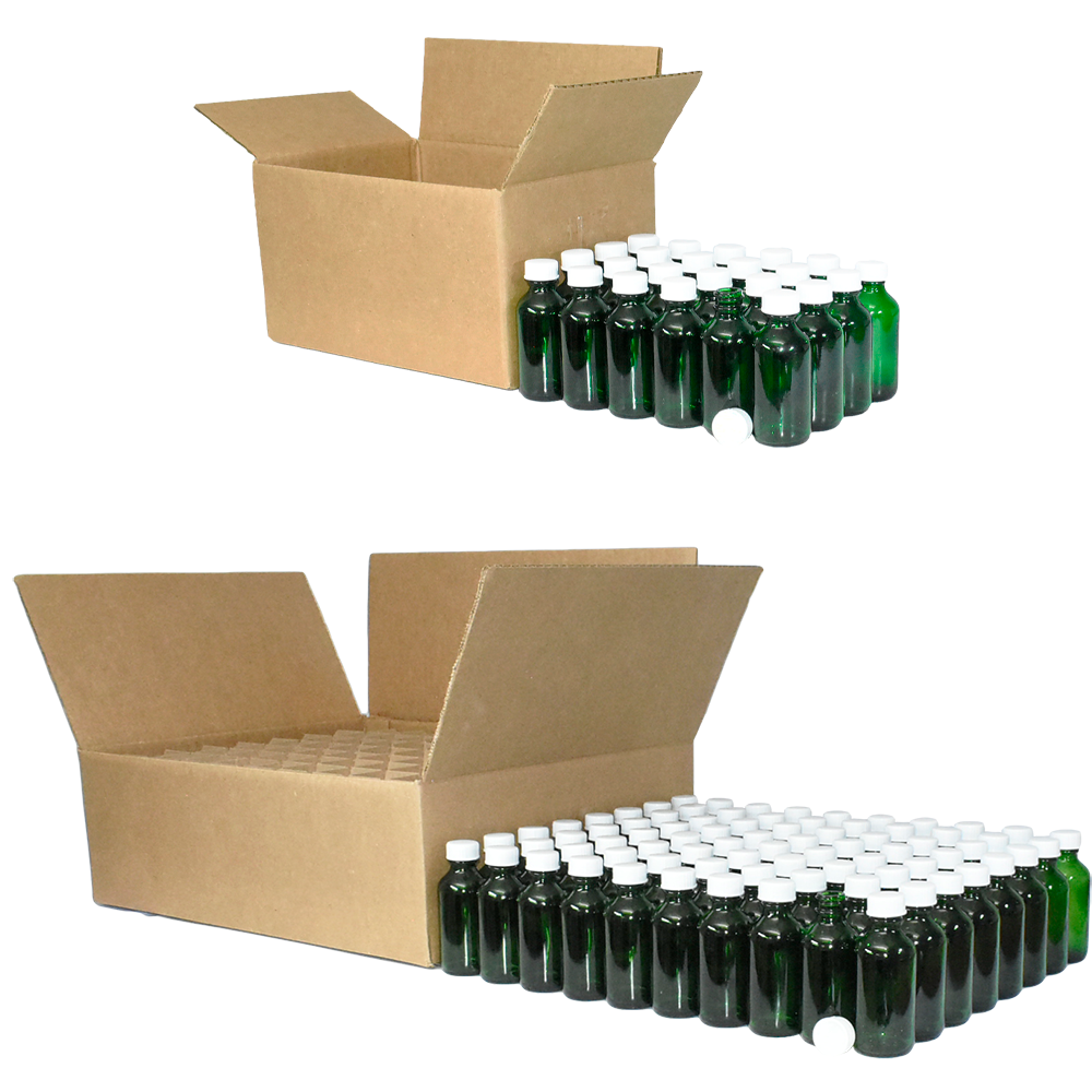 2 oz. Green Boston Round with White Cone Cap (20/400) (V23) (V20)