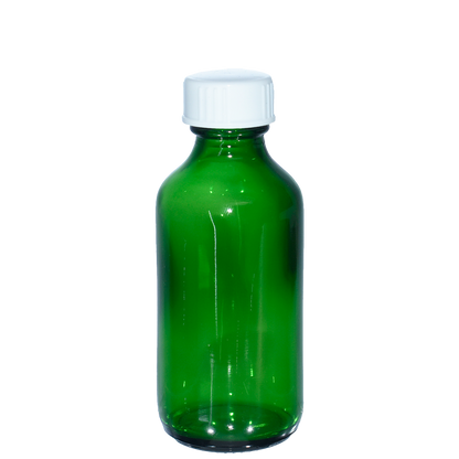2 oz. Green Boston Round with White Cone Cap (20/400) (V23) (V20)