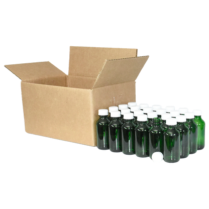 2 oz. Green Boston Round with White Cone Cap (20/400) (V23) (V20)