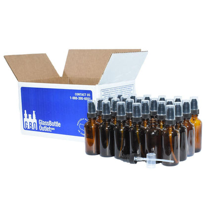 2 oz. Amber Boston Round with Black Treatment Pump (20/400) (V5) (V20)