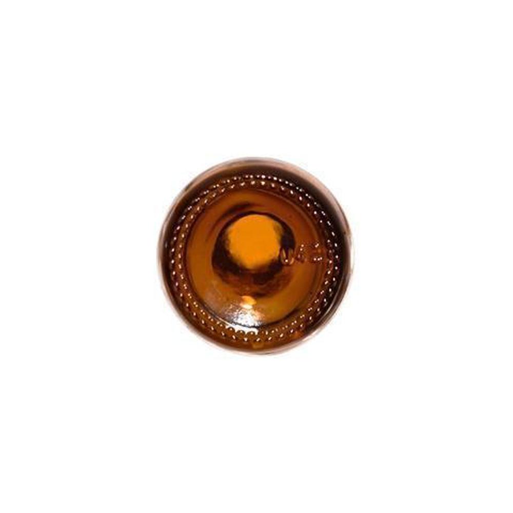 2 oz. Amber Boston Round with Reducer and White Cap (20/400) (V5) (V6)