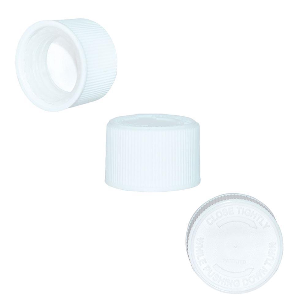 2 oz. Amber Boston Round with Reducer and White Child-Resistant Cap (20/400) (V23) (V1)