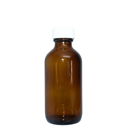 2 oz. Amber Boston Round with White Cap (20/400) (V23) (V1)