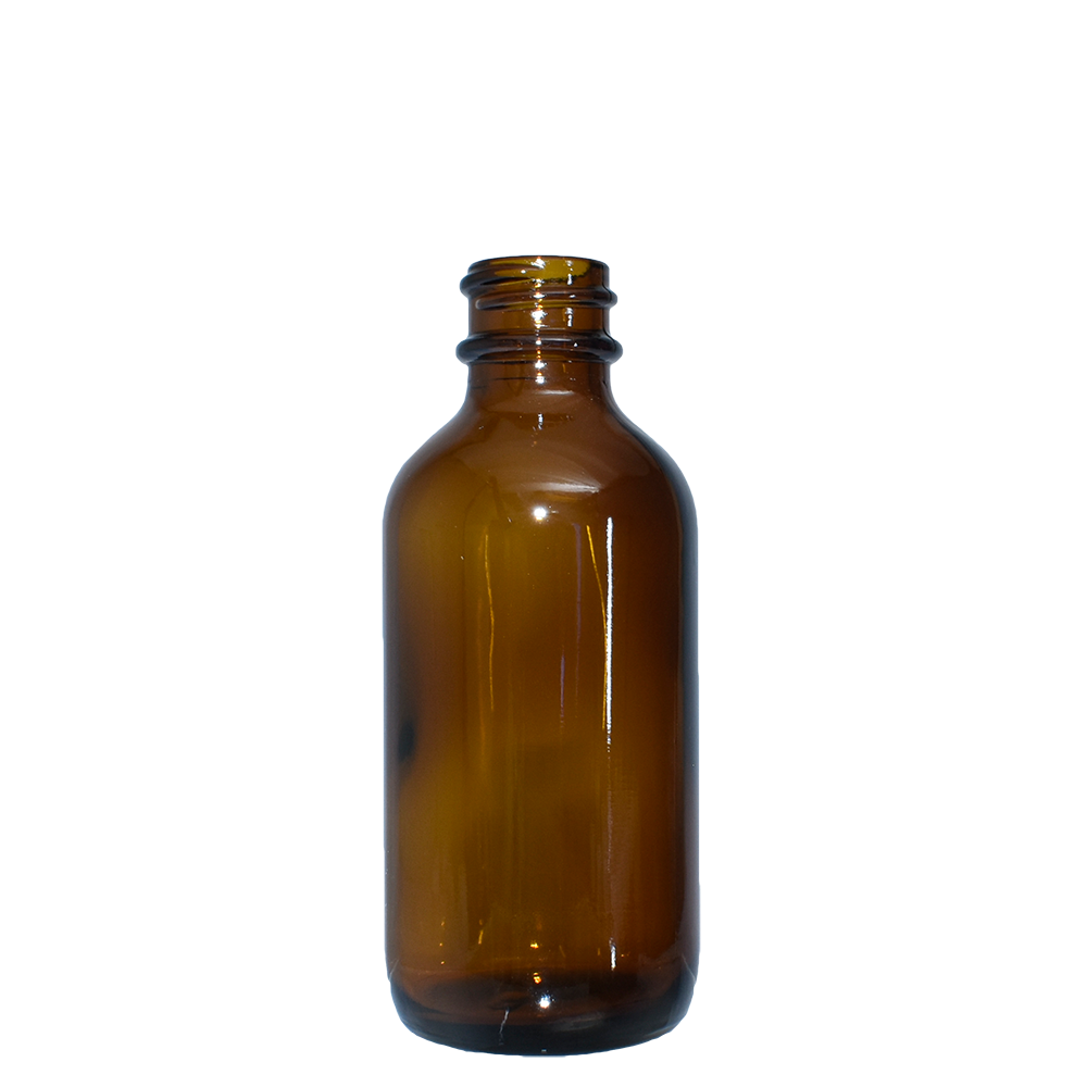 2 oz. Amber Boston Round with White Cap (20/400) (V23) (V1)