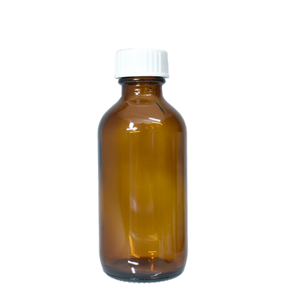 2 oz. Amber Boston Round with White Cone Cap (20/400) (V23) (V20)