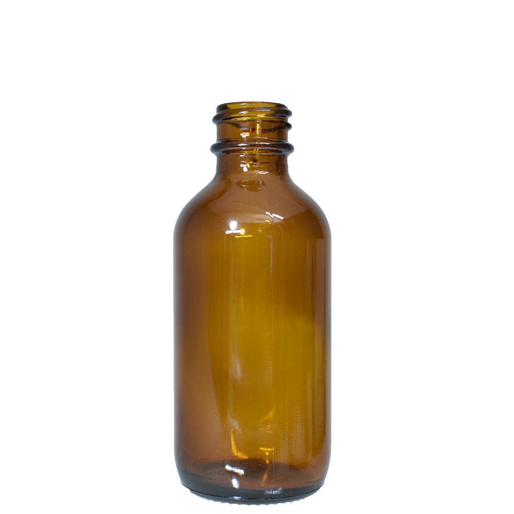 2 oz. Amber Boston Round with White Cone Cap (20/400) (V23) (V20)