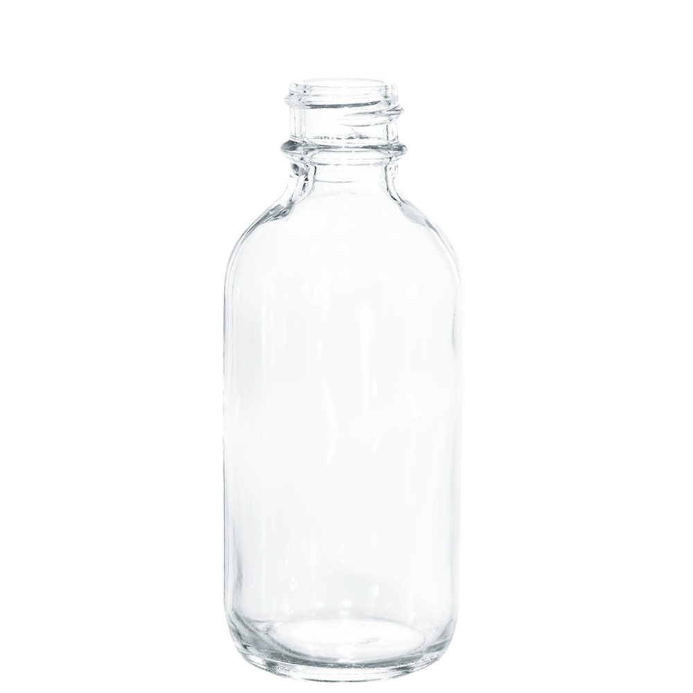 2 oz. Clear Boston Round with Large Bulb Graduated Black Glass Dropper (20/400) (V23) (V15)