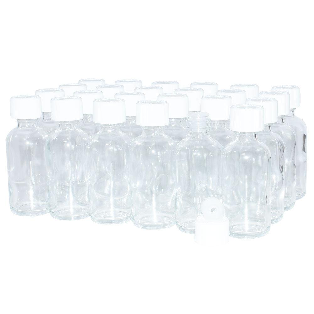 2 oz. Clear Boston Round with Reducer and White Child-Resistant Cap (20/400) (V20) (V6)