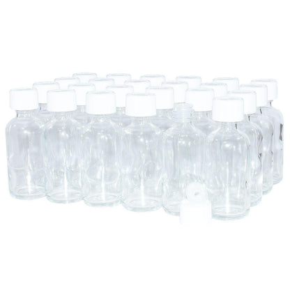 2 oz. Clear Boston Round with Reducer and White Child-Resistant Cap (20/400) (V20) (V6)