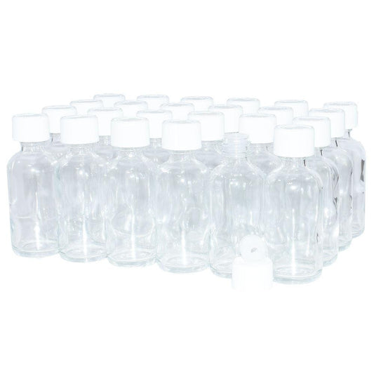 2 oz. Clear Boston Round with Reducer and White Child-Resistant Cap (20/400) (V20) (V6)