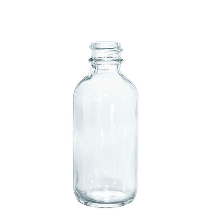 2 oz. Clear Boston Round with White Cap (20/400) (V23) (V1)