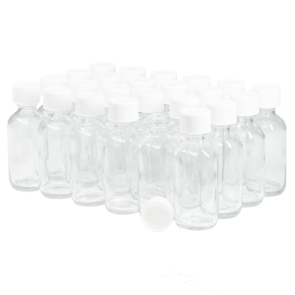 2 oz. Clear Boston Round with White Child-Resistant Cap (20/400) (V20) (V1)