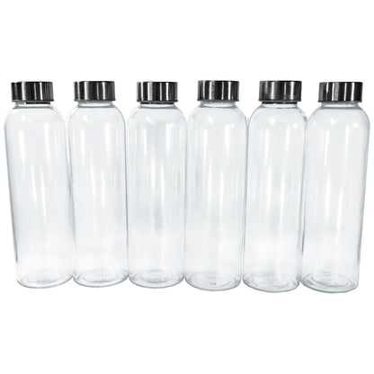 (24 Pack) 18 oz. Clear Glass Water Bottle with Sleeve and Stainless Steel Cap