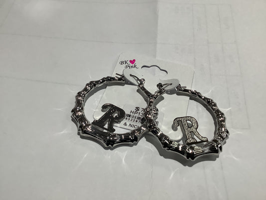 Silver initial bamboo earing-130R : 40"