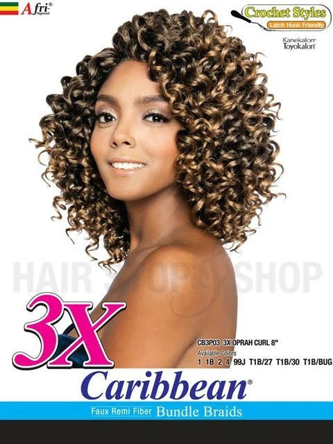 MANE CONCEPT AFRI NAPTURAL CROCHET 3X OPRAH CURL 8". CB3P03