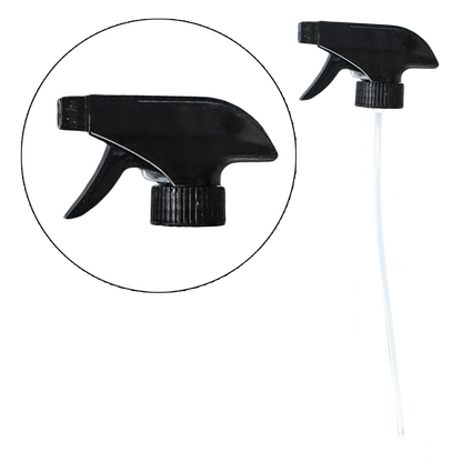 32 oz. Amber Boston Round with Black Trigger Sprayer (28/400) (V8) (V6)