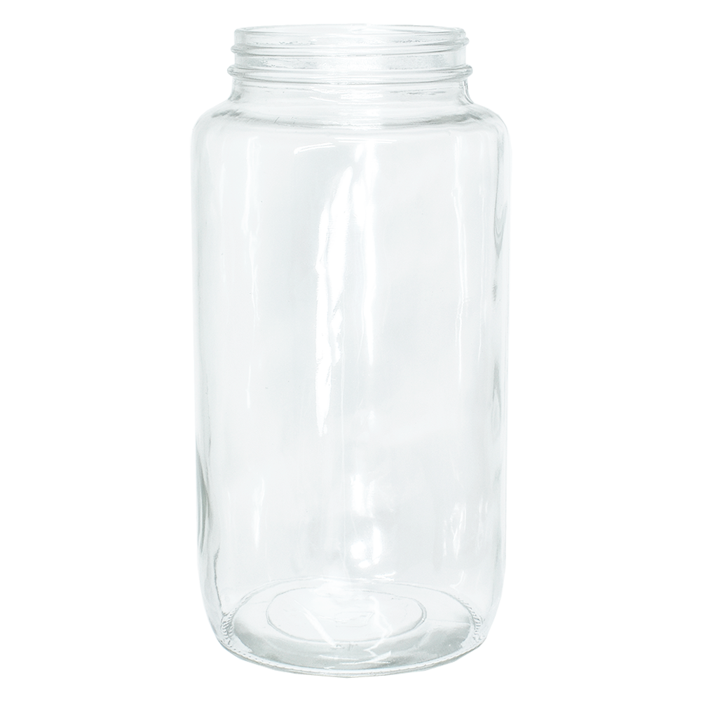 32 oz. Clear Glass Jar with Black Plastic Cap (70/400) (V6) (V6)