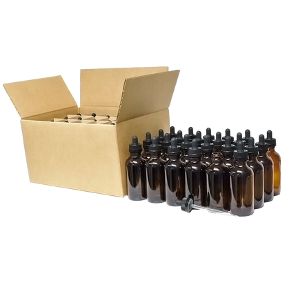 4 oz. Amber Boston Round with Black Child-Resistant Glass Dropper (22/400) (V23) (V8)