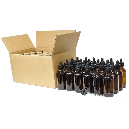 4 oz. Amber Boston Round with Black Child-Resistant Glass Dropper (22/400) (V23) (V8)