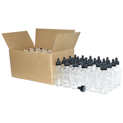 4 oz. Clear Boston Round with Black Child-Resistant Glass Dropper (22/400) (V23) (V8)