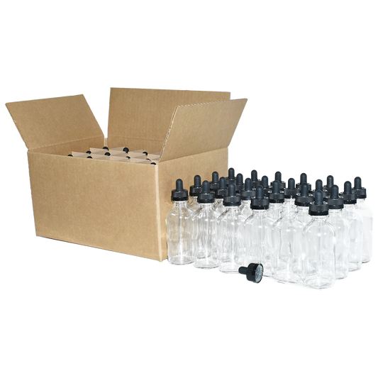 4 oz. Clear Boston Round with Black Child-Resistant Glass Dropper (22/400) (V23) (V8)