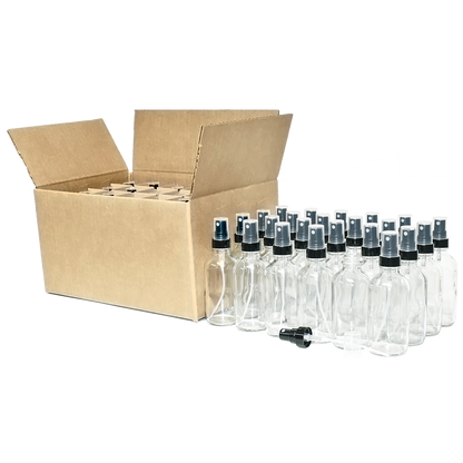 4 oz. Clear Boston Round with Black Fine-Mist Sprayer (Smooth) (22/400) (V23) (V20)