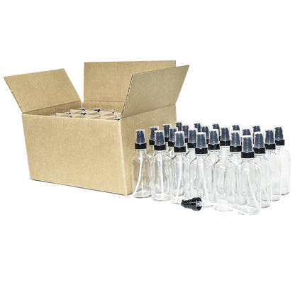 4 oz. Clear Boston Round with Black Cream Pump (22/400) (V23) (V20)