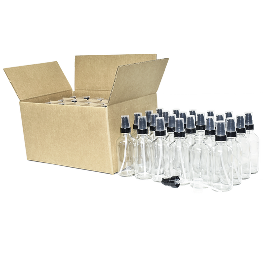 4 oz. Clear Boston Round with Black Cream Pump (22/400) (V23) (V20)