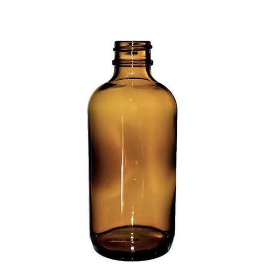 4 oz. Amber Boston Round with Black Child-Resistant Glass Dropper (22/400) (V4) (V8)