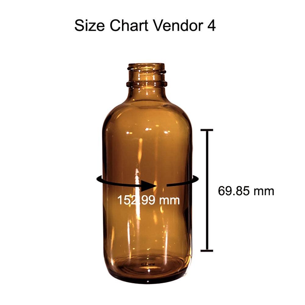 4 oz. Amber Boston Round with Black Child-Resistant Glass Dropper (22/400) (V4) (V8)