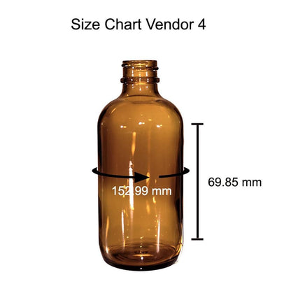 4 oz. Amber Boston Round with Black Child-Resistant Glass Dropper (22/400) (V4) (V8)