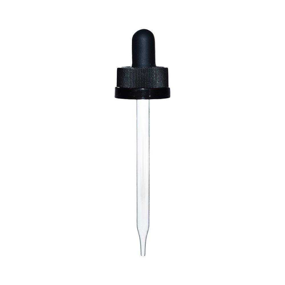 4 oz. Amber Boston Round with Black Child-Resistant Glass Dropper (22/400) (V4) (V8)