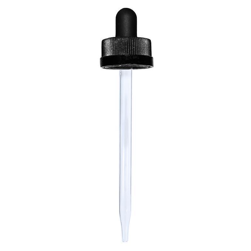 4 oz. Amber Boston Round with Black Child-Resistant Glass Dropper (22/400) (V8) (V8)