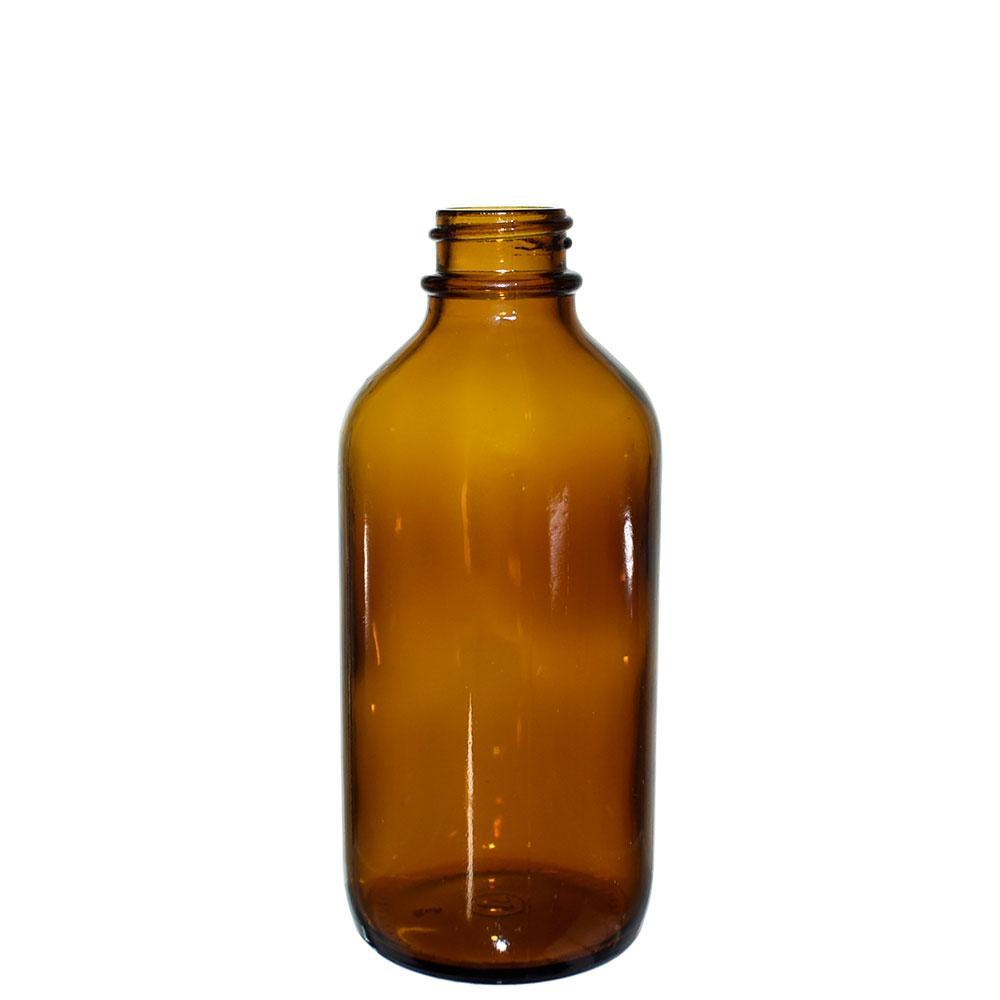 4 oz. Amber Boston Round with Black Cone Lined Cap (22/400) (V5) (V5)