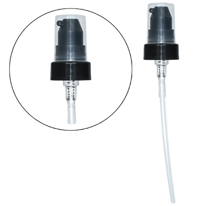 4 oz. Clear Boston Round with Black Cream Pump (22/400) (V23) (V20)