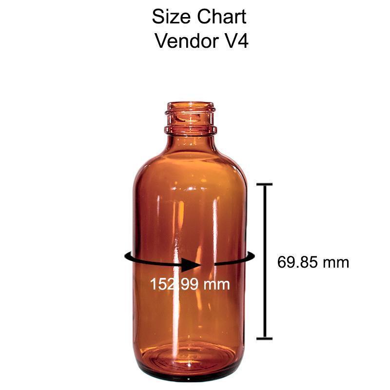 4 oz. Amber Boston Round with Black Cream Pump (22/400) (V4) (V20)